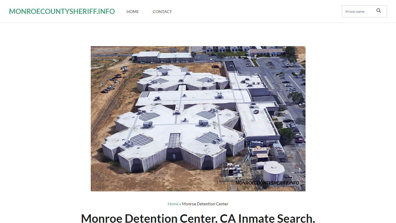 Monroe Detention Center, CA Inmate Search, Visitation Hours